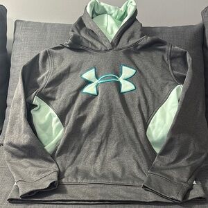 Under Armour Gray and Teal Hoodie Sweatshirt